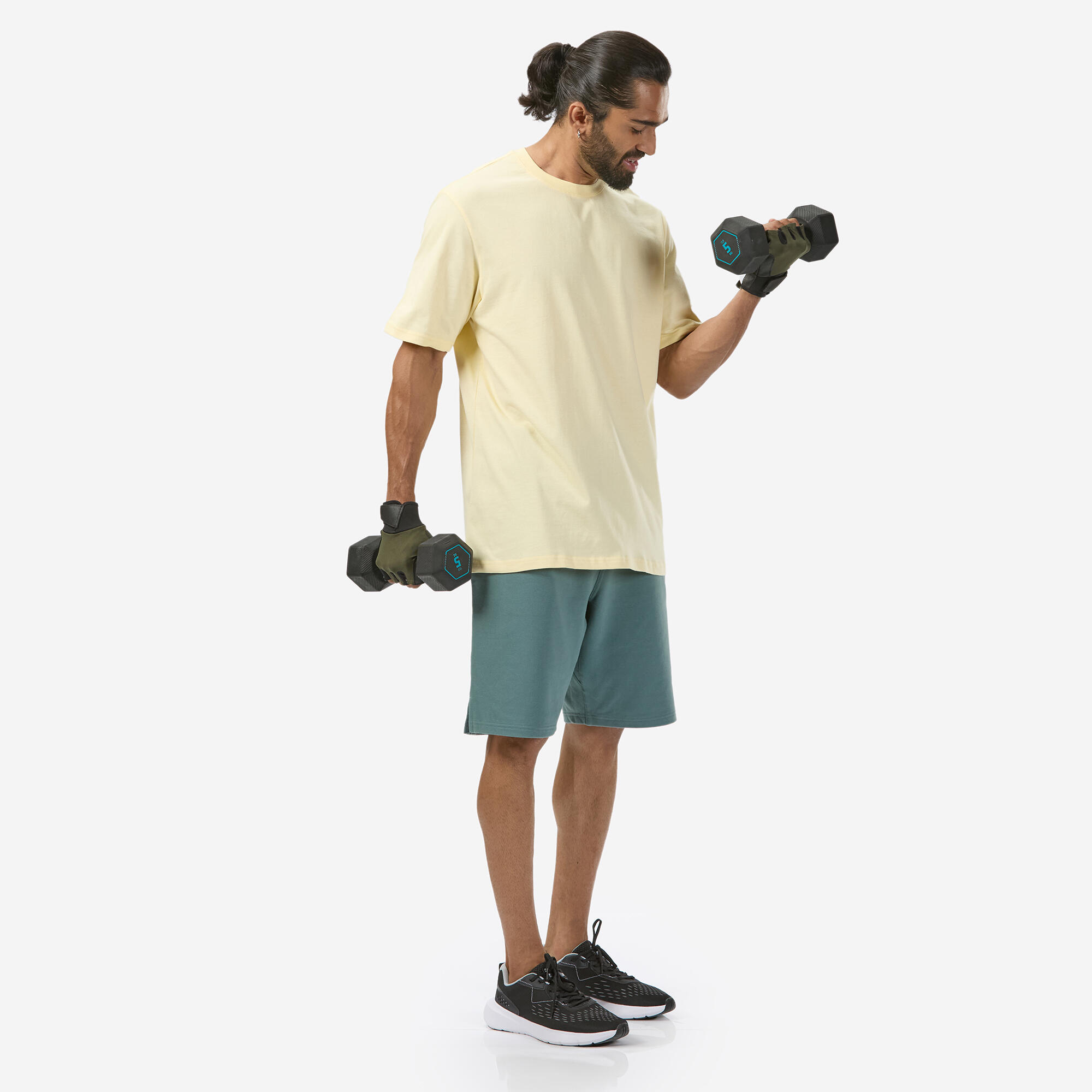 Men's Fitness T-Shirt 500 Essentials - Vanilla 4/5