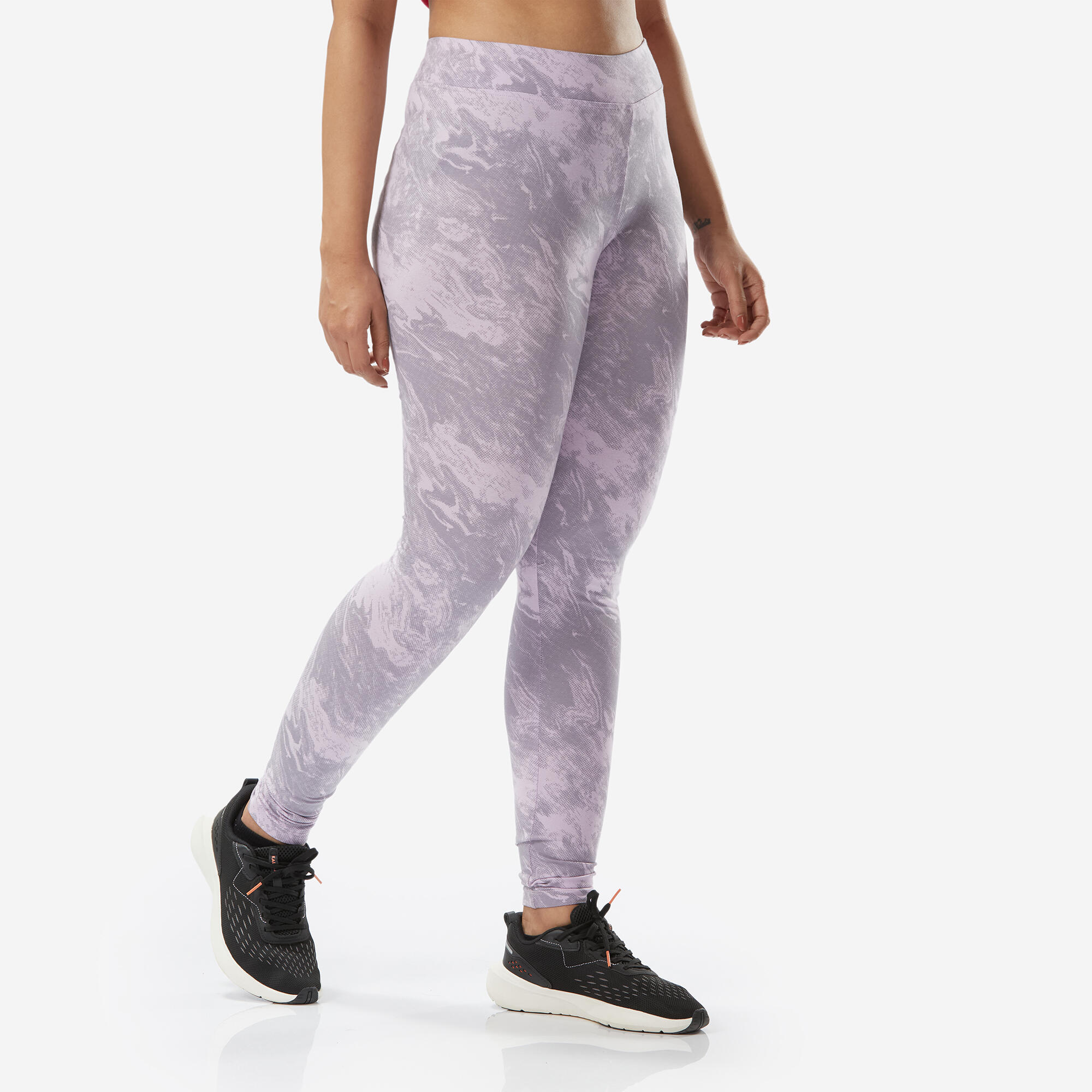 Women Gym Cotton Legging 500 - Purple