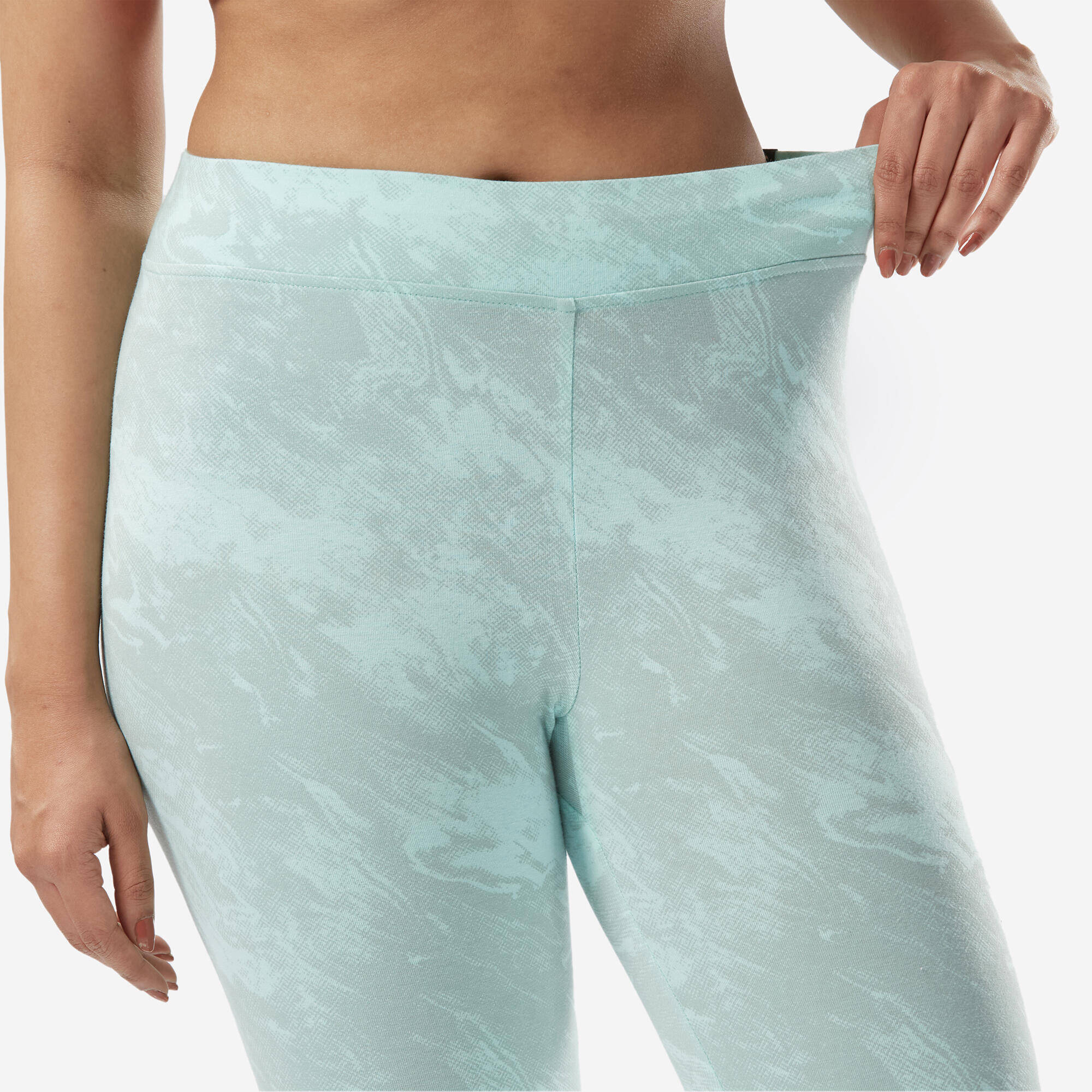 Women's Cotton Fitness Leggings - Light Green -  4