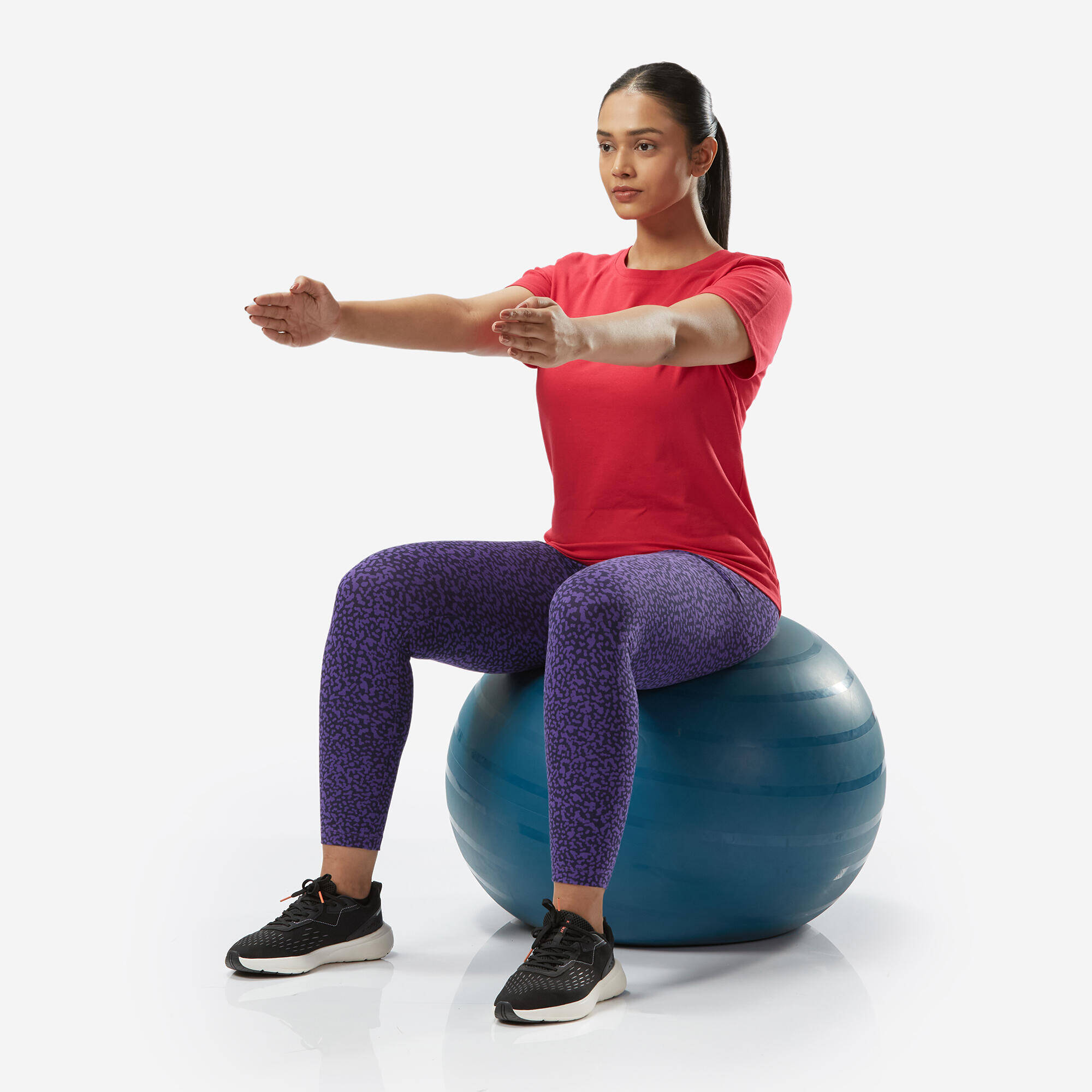 Women's Fitness 7/8 Leggings Fit+ 500 - Blue -  3