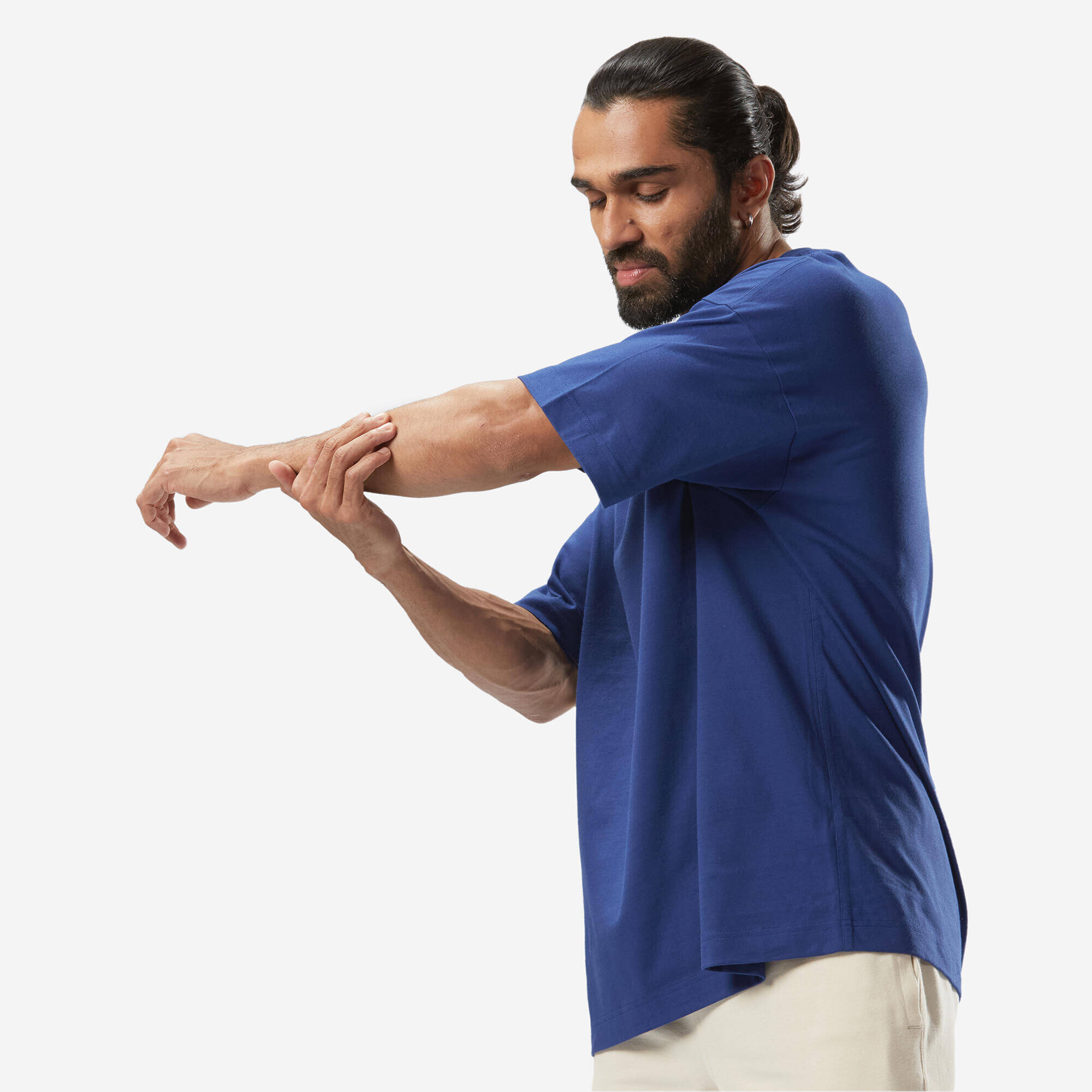 Men's Loose-Fit Fitness T-Shirt 520 - Ink Blue -  3