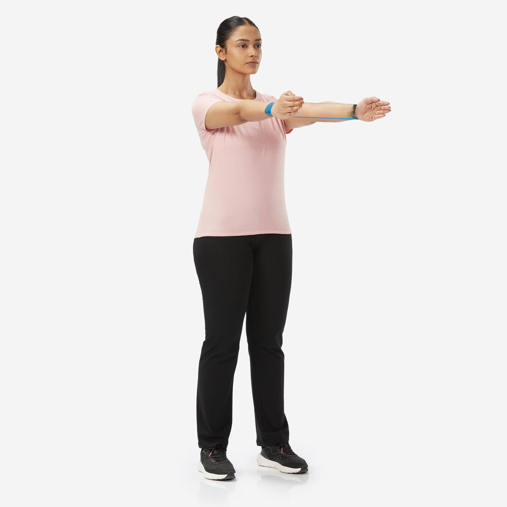 Short Sleeves Regular Fit Women's T-Shirt 100- Sweet Pink -  2