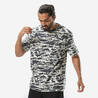 Men's Crew Neck Straight-Cut Cotton Fitness Tshirt 500 - Carbon Grey