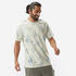 Men's Straight-Cut Crew Neck Cotton Fitness Tshirt 500 - Iced Coffee