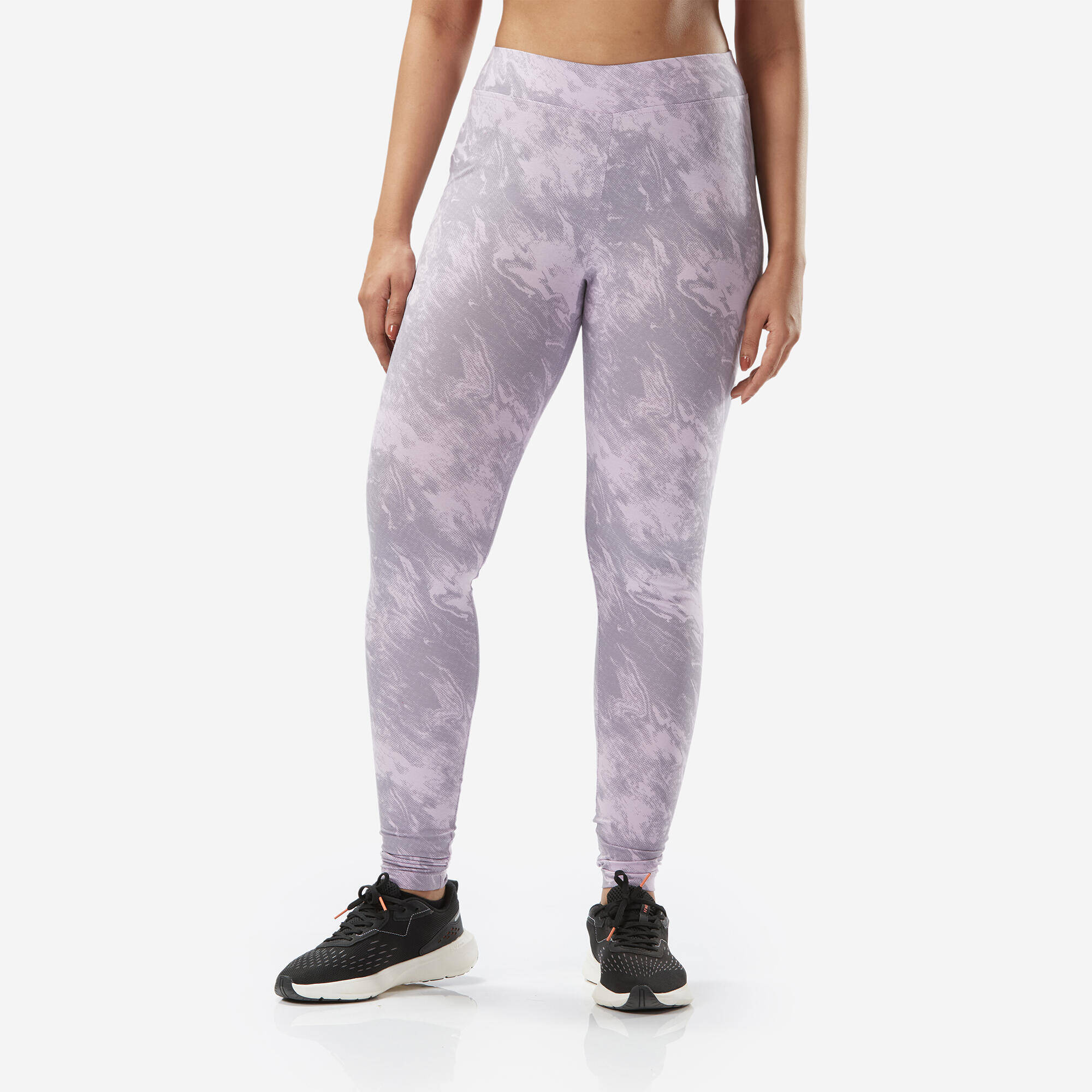 Women's Cotton Fitness Leggings - Purple -  1