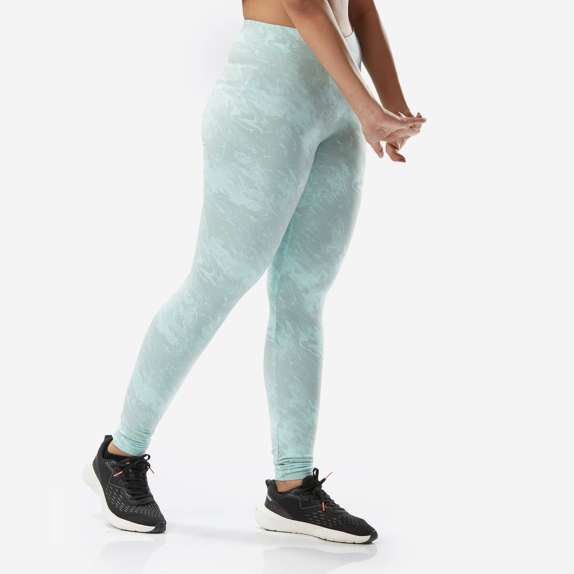 Women's Cotton Fitness Leggings - Light Green -  5