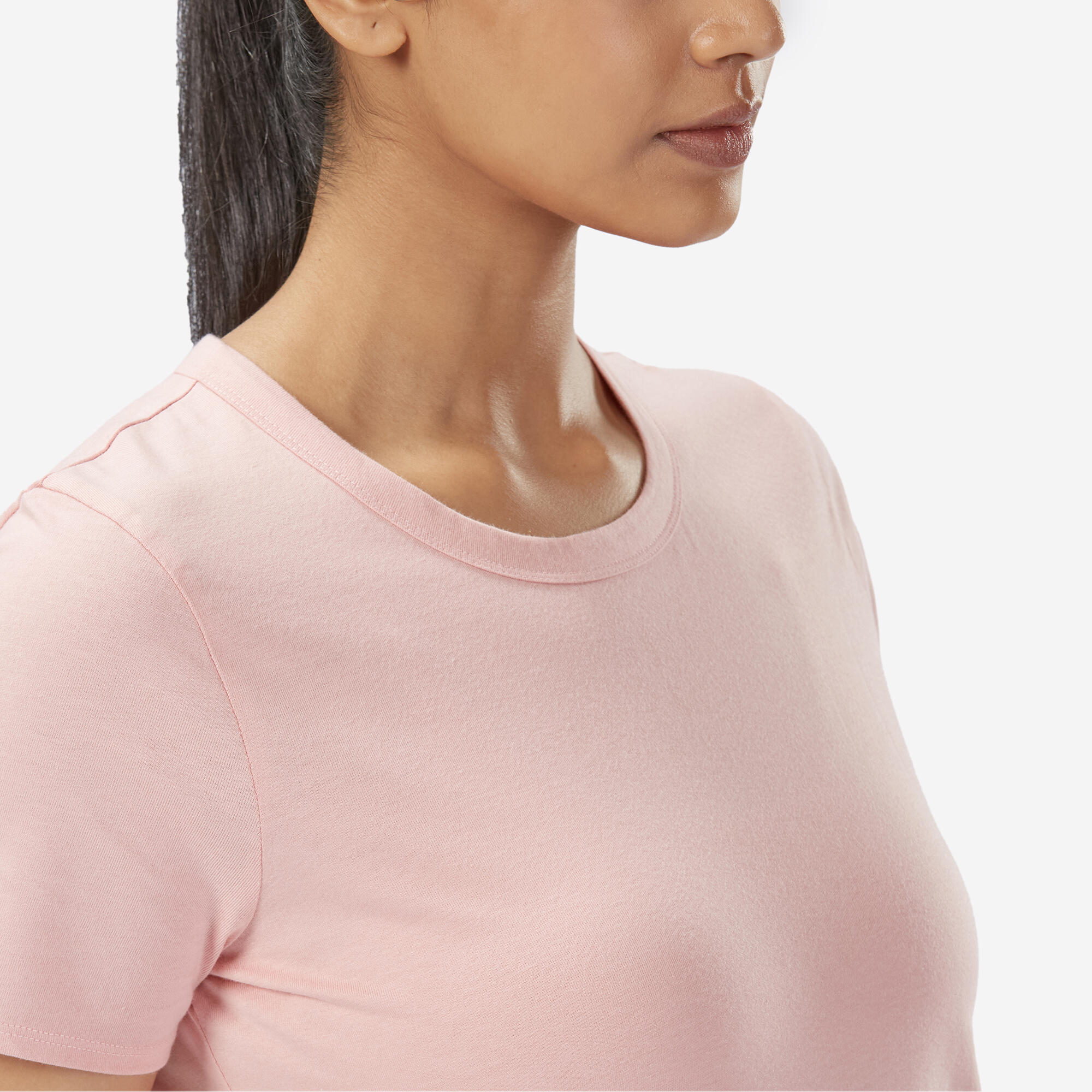 Short Sleeves Regular Fit Women's T-Shirt 100- Sweet Pink