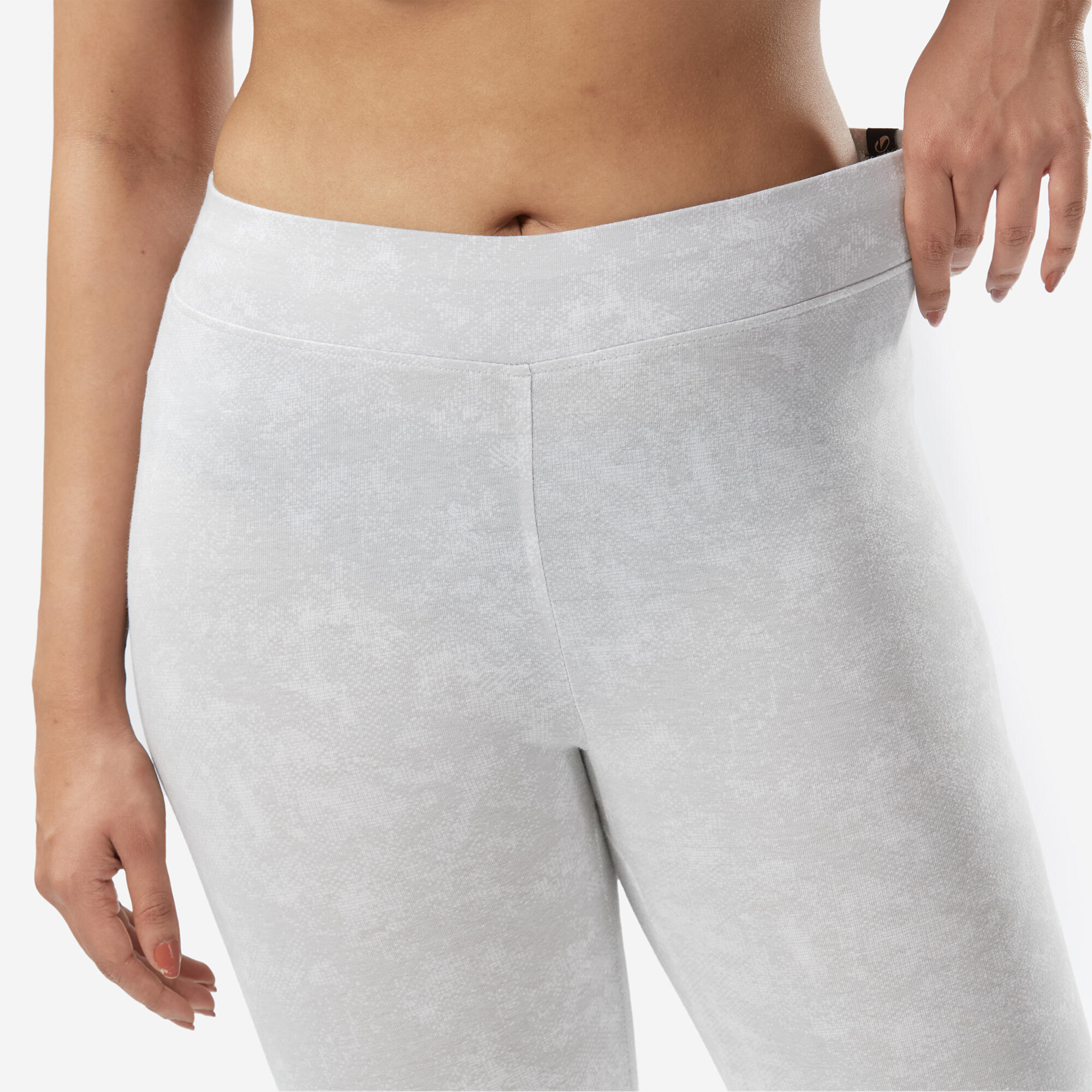 Women's Cotton Fitness Leggings - Grey Print