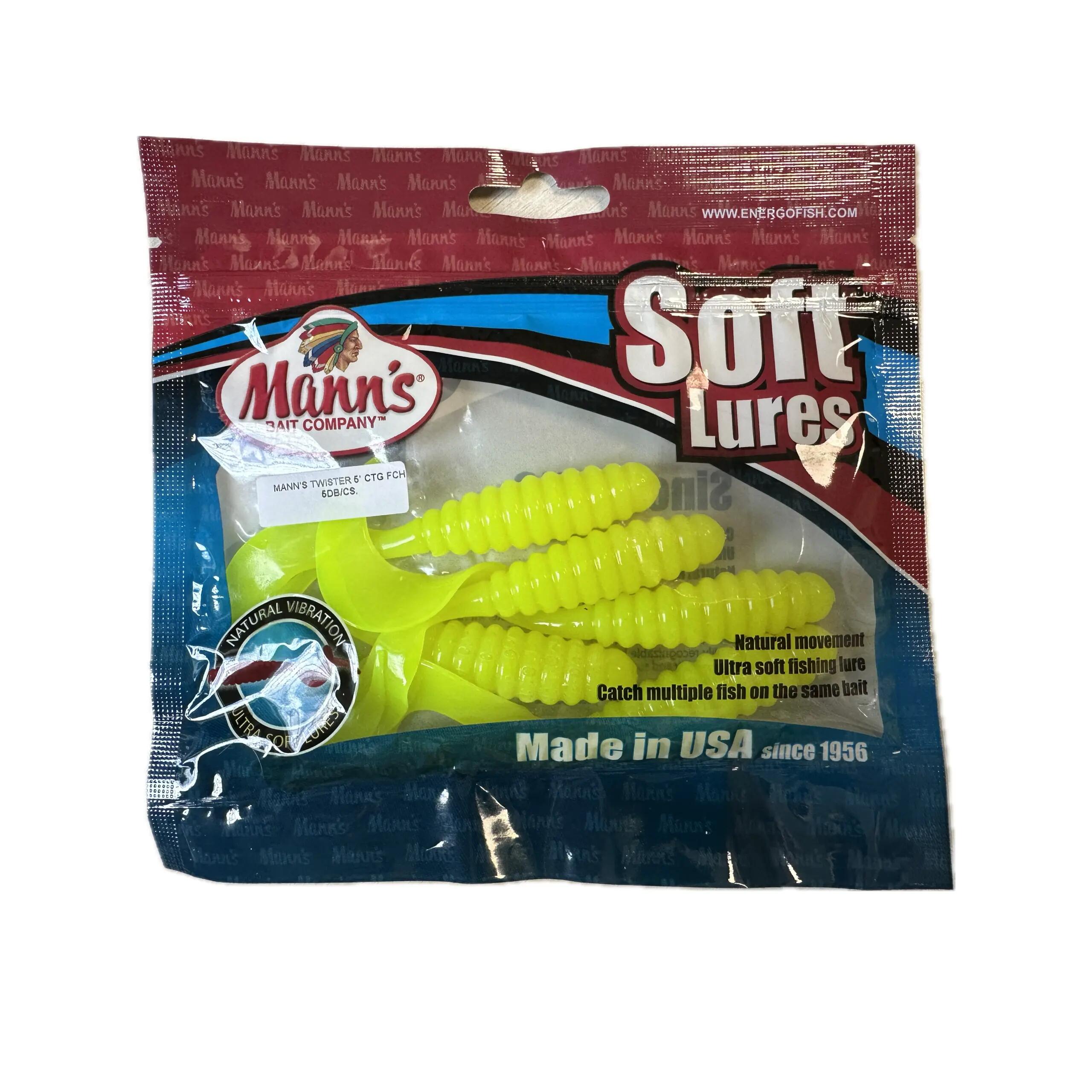 Gumihal MANN'S TWISTER 5' CTG FCH 5 db / csomagolás, fluo sárga 2/2