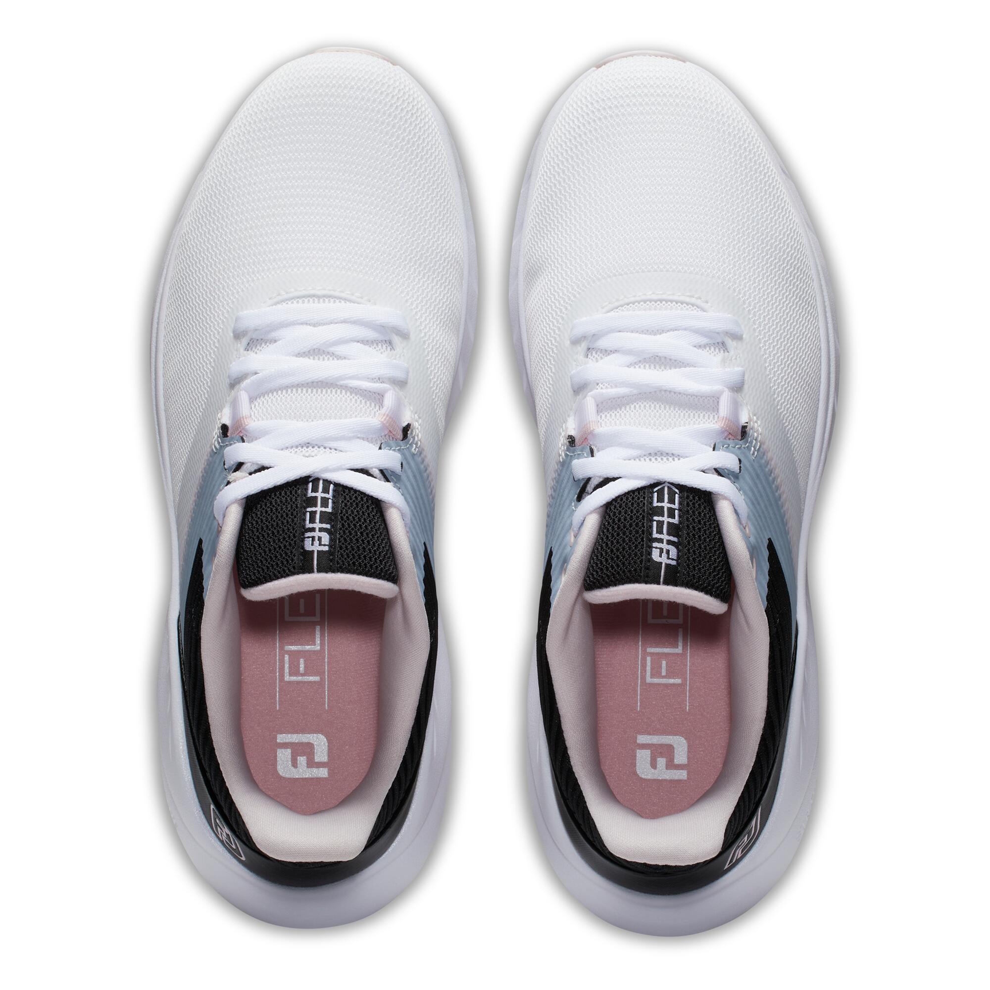 Women's breathable FOOTJOY FLEX golf shoes - white and black