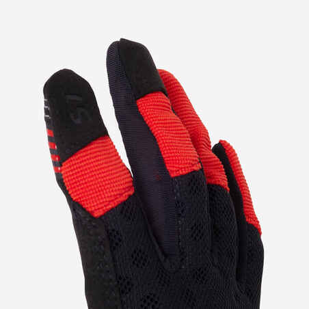 Guantes ciclismo mtb largos verano Rockrider St 500 rojos