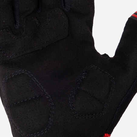 Guantes ciclismo mtb largos verano Rockrider St 500 rojos