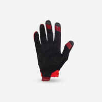 Guantes ciclismo mtb largos verano Rockrider St 500 rojos