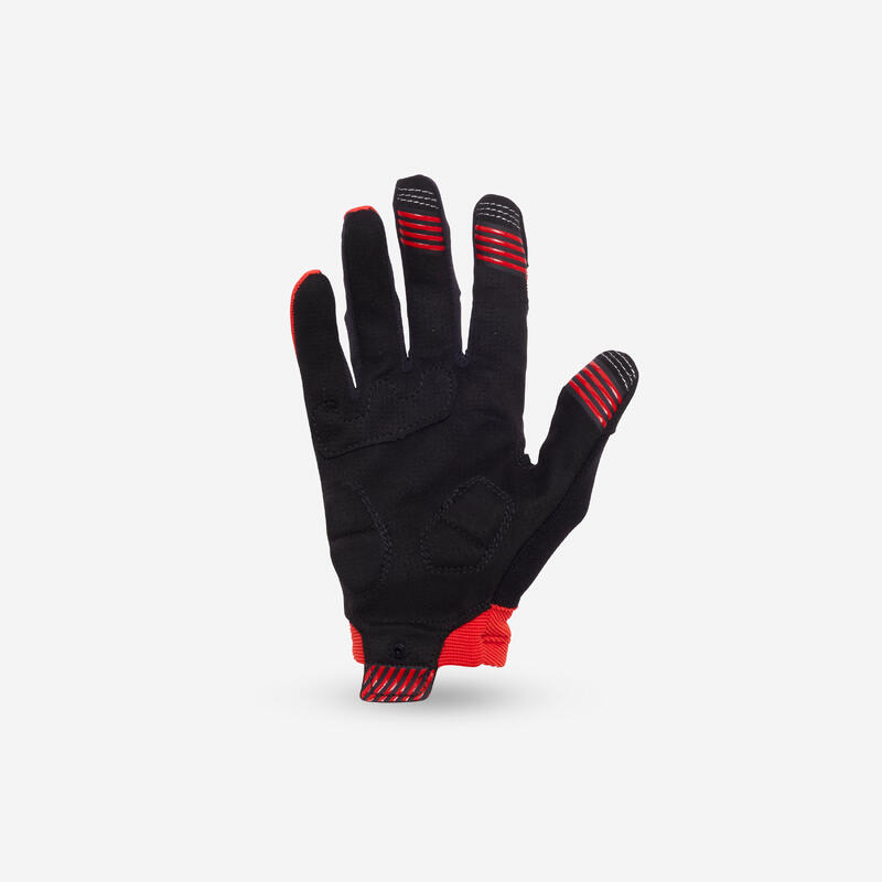 Guantes ciclismo mtb largos verano Rockrider St 500 rojos