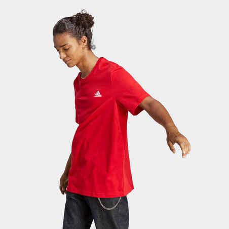 Majica kratkih rukava za fitnes niskog intenziteta muška crvena