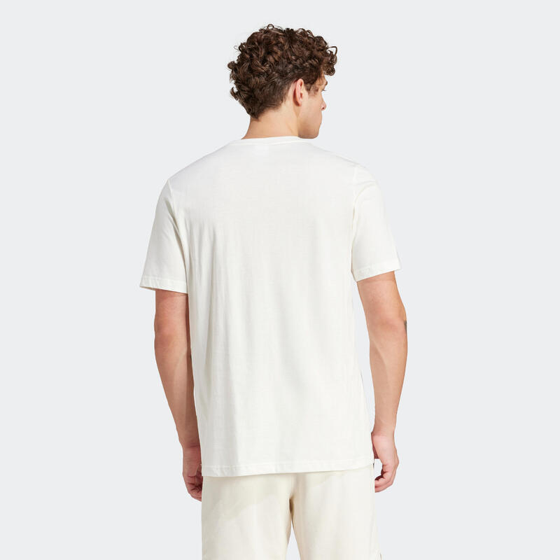 T-shirt bianca ADIDAS uomo palestra regular fit 100% cotone