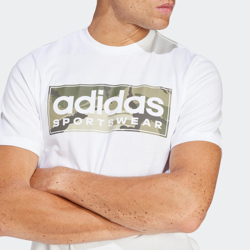 T-SHIRT DE FITNESS HOMEM ADIDAS BRANCO CAMUFLADO