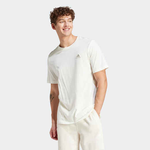 
      Vyriški švelnūs kūno rengybos treniruočių marškinėliai, balti
  