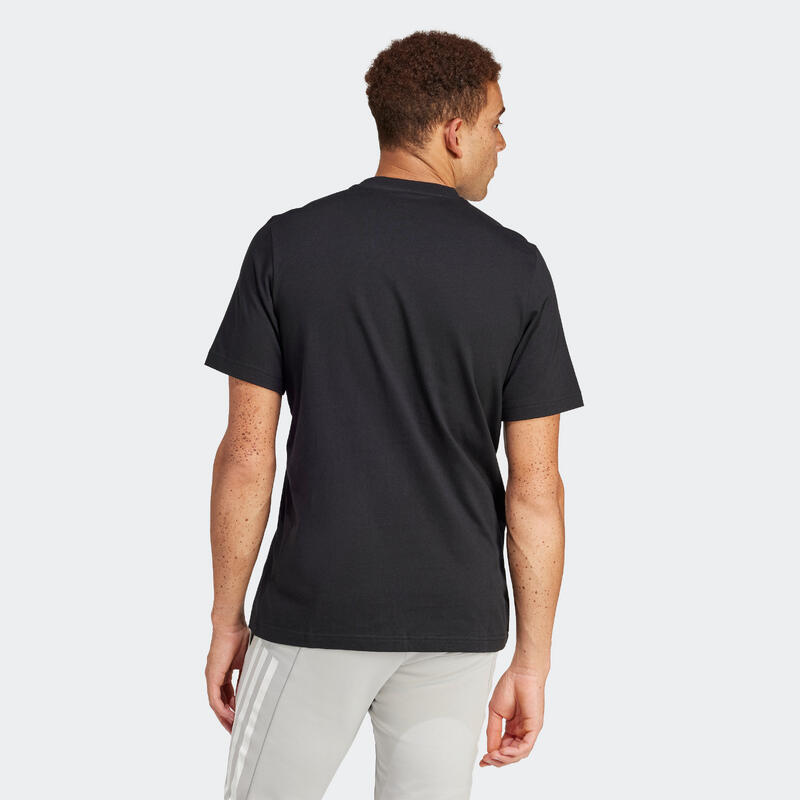 T-shirt voor fitness en soft training heren zwart camouflage