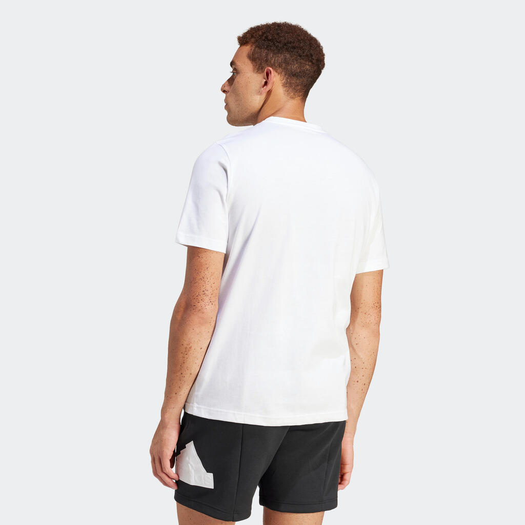 Vīriešu zemas intensitātes fitnesa T krekls, balts, kamuflāžas