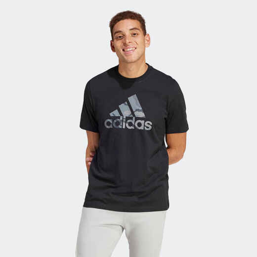 
      Vīriešu zemas intensitātes fitnesa T krekls, melns ar kamuflāžas raksta logotipu
  