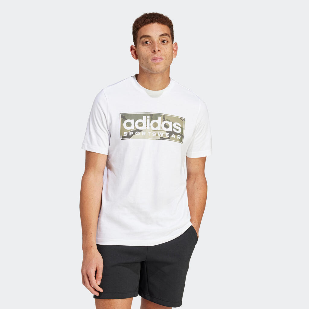 Men's Low-Impact Fitness Camo T-Shirt - White