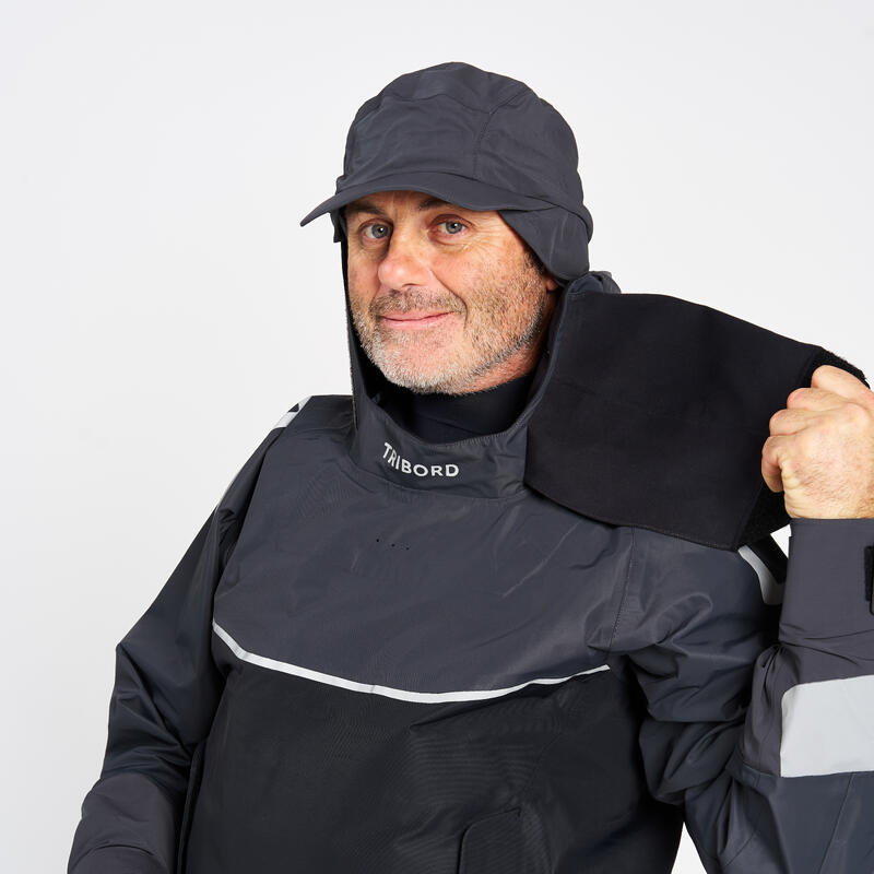 Lange smock voor zeilen heren Offshore Pro Series carbongrijs