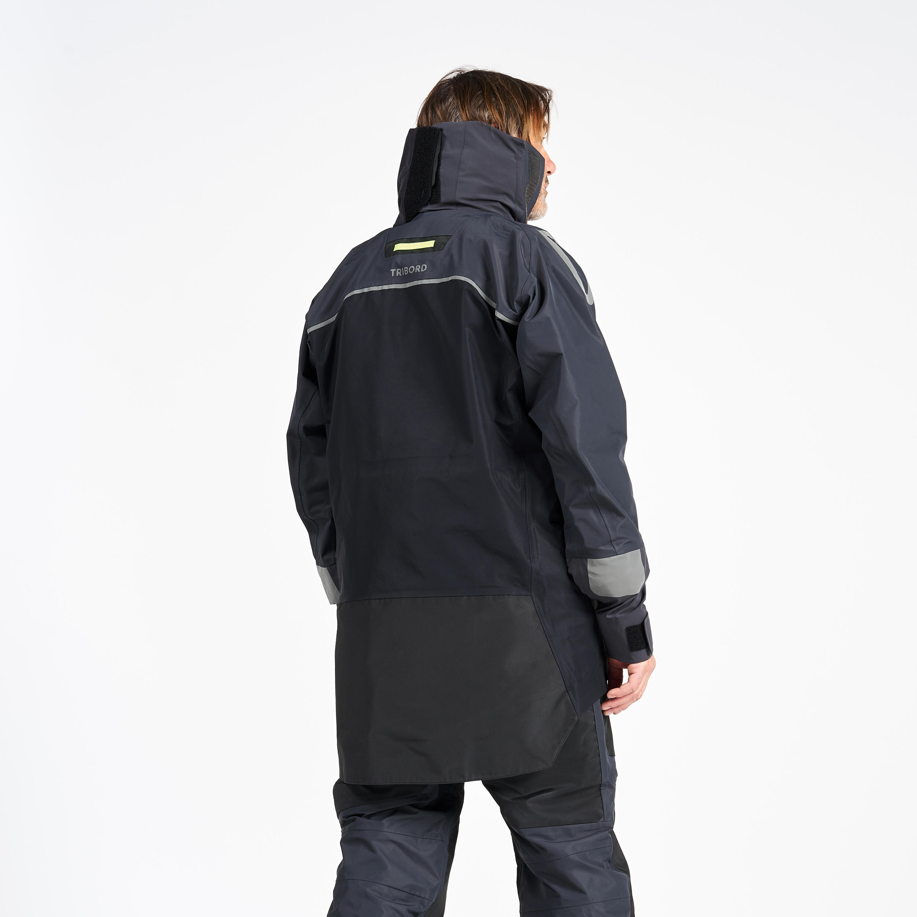 Lange herensmock voor zeilen Offshore Pro Series carbongrijs 10/11