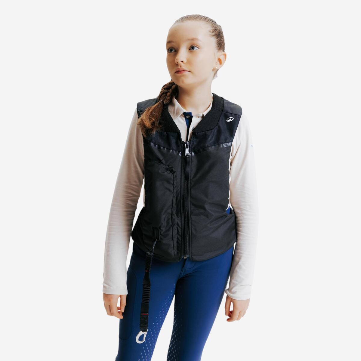 Gilet de protection Airbag équitation Junior Noir