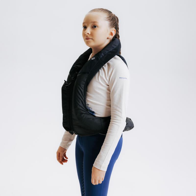 Vestă protecție Airbag echitație Negru Copii