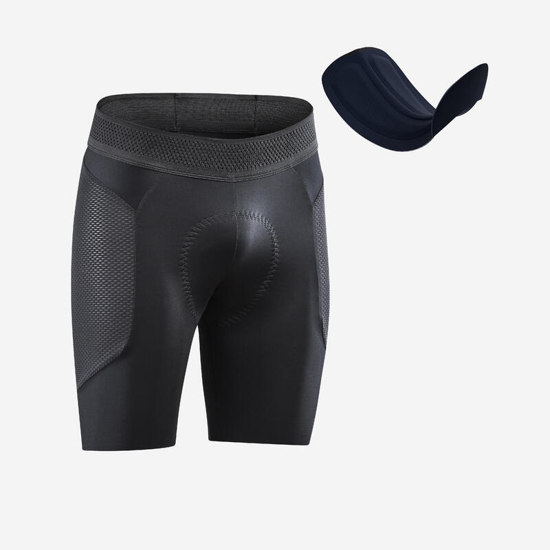 Șort termic MTB 900 Negru Bărbați