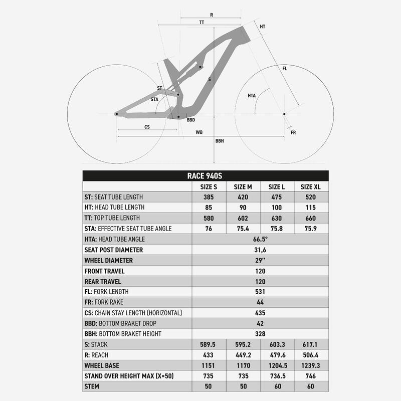 Bicicleta BTT Cross Country Race 940 S Quadro em Carbono