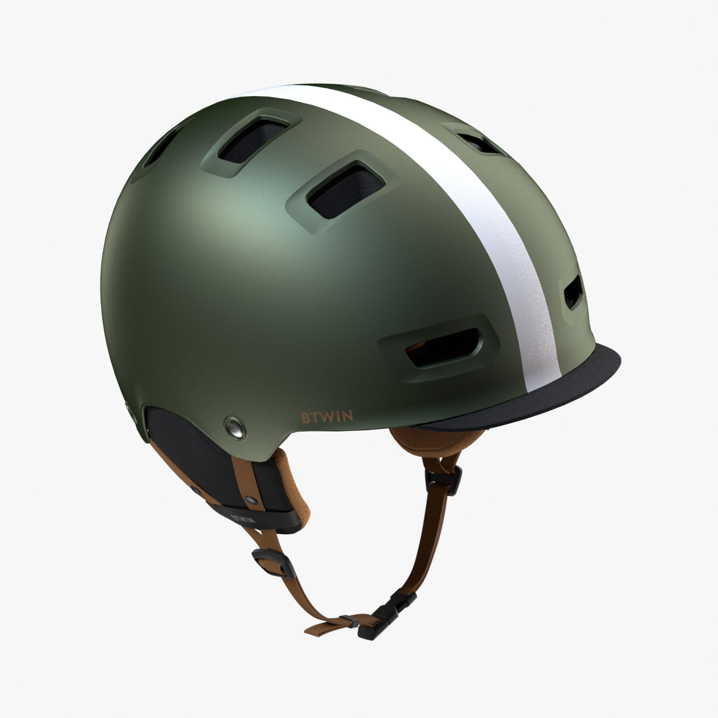 BTWIN City Cycling Bowl Helmet 540 - Khaki