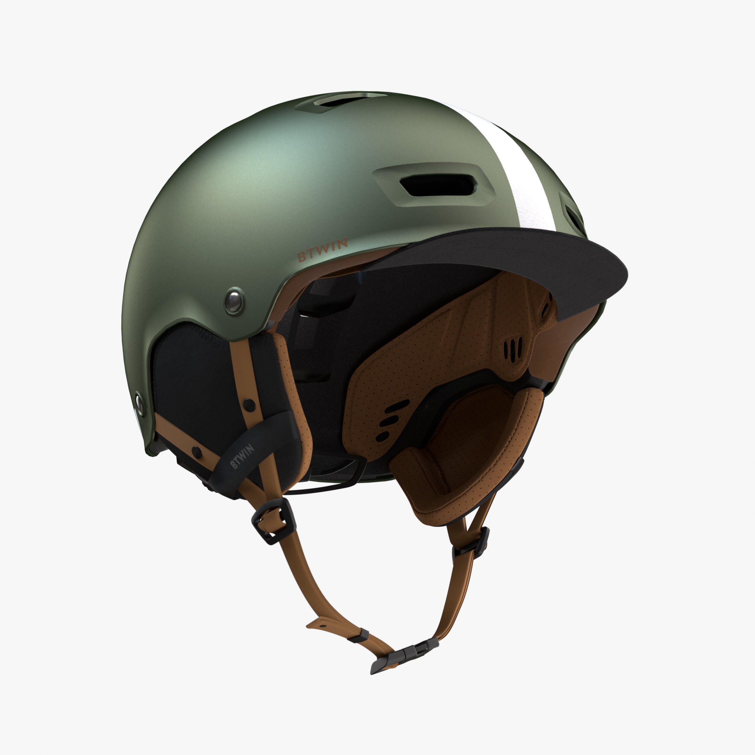 Casque 540 bol velo ville kaki BTWIN Decathlon