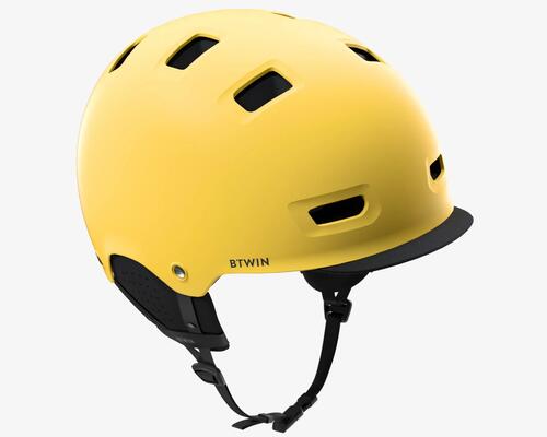 Városi kerékpáros sisak - 500 BOWL YELLOW