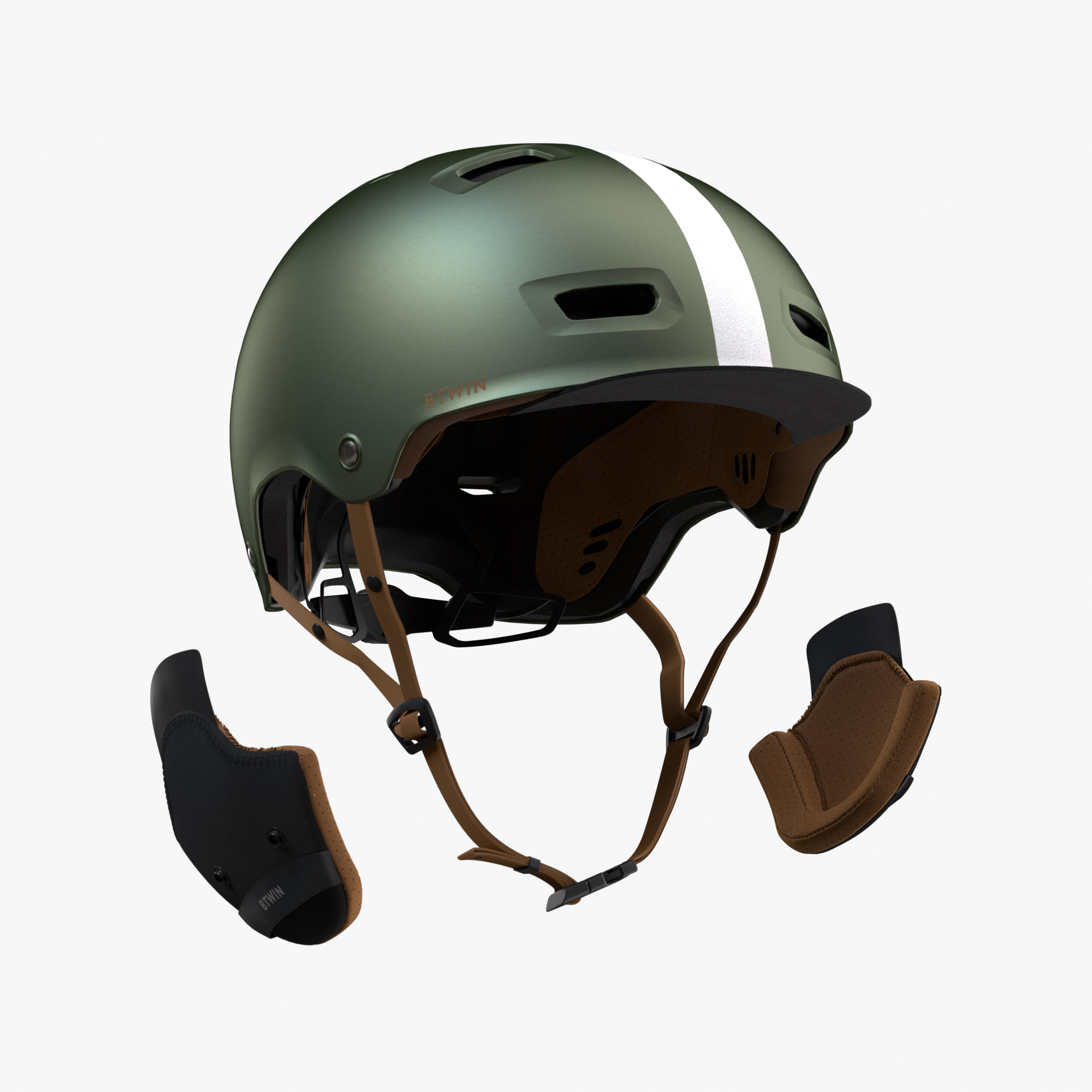 Casque 540 bol velo ville kaki BTWIN Decathlon