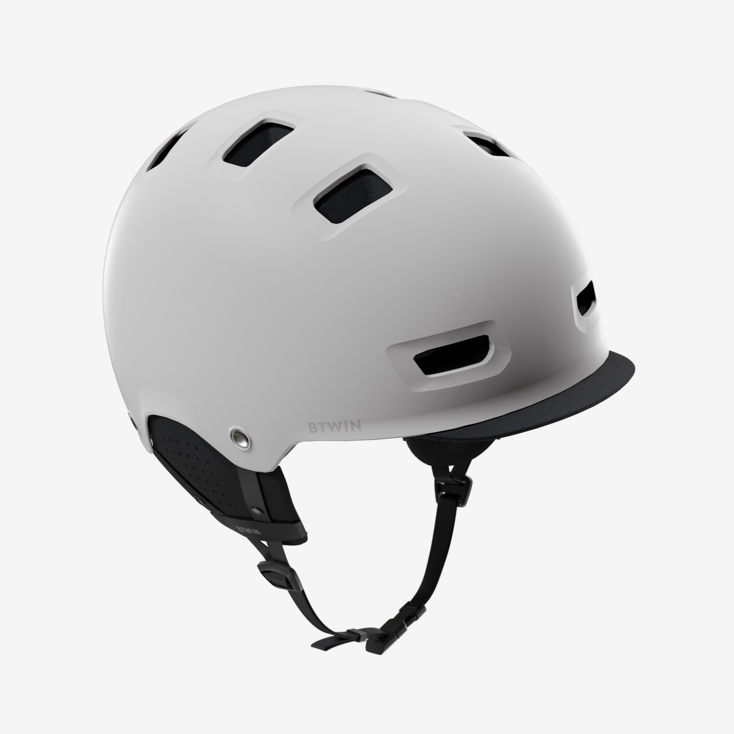 BTWIN Misková prilba na mestský bicykel sivá L 59-62 cm