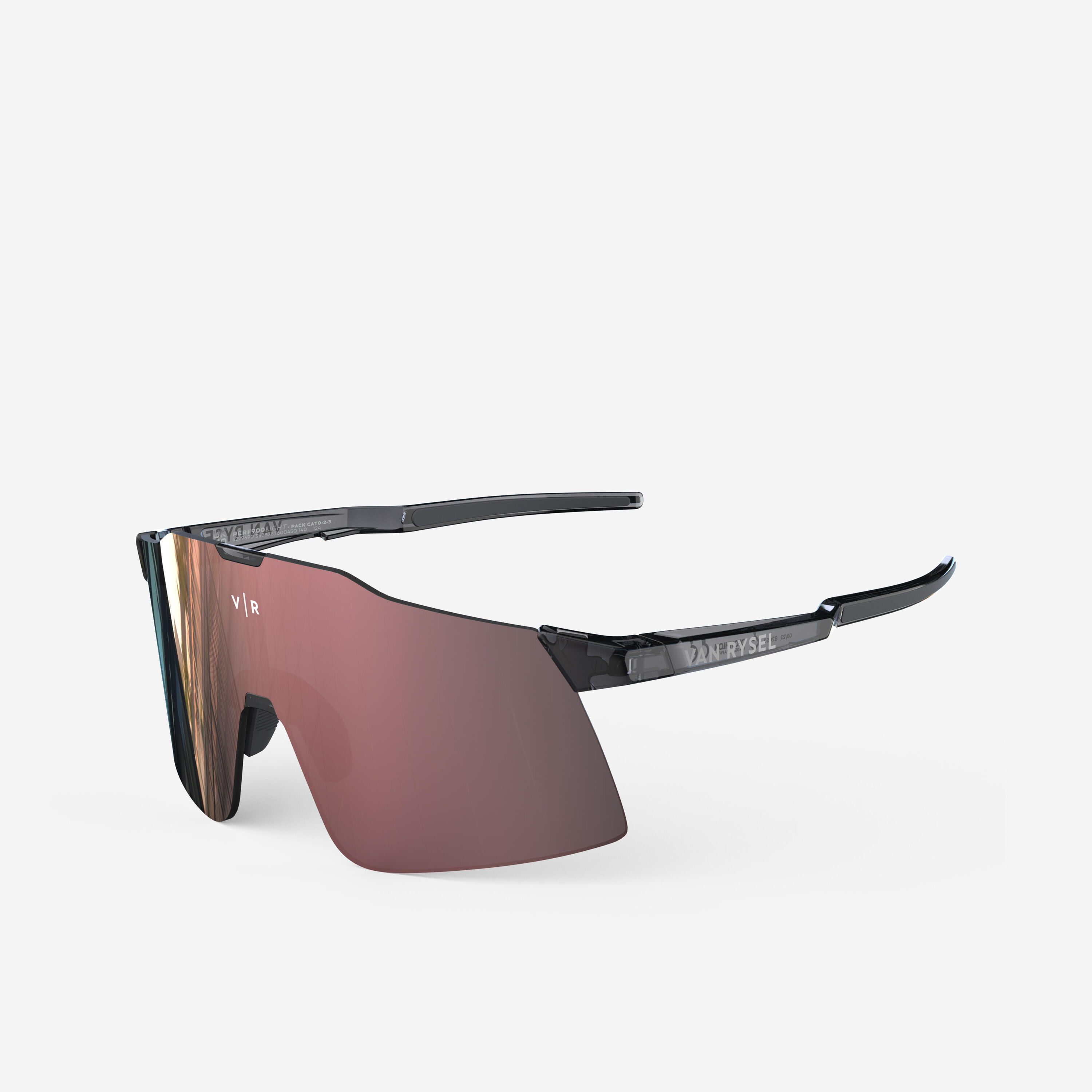 VAN RYSEL Cycling Cat 3 Sunglasses RoadR 900 Perf Light - Translucent Black