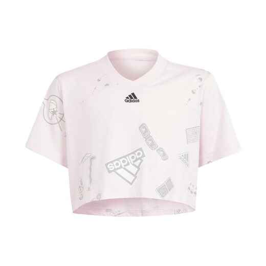 
      Majica kratkih rukava za vježbanje za djevojčice ružičasta 
  