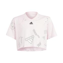 Camiseta Crop Adidas Niños Rosa