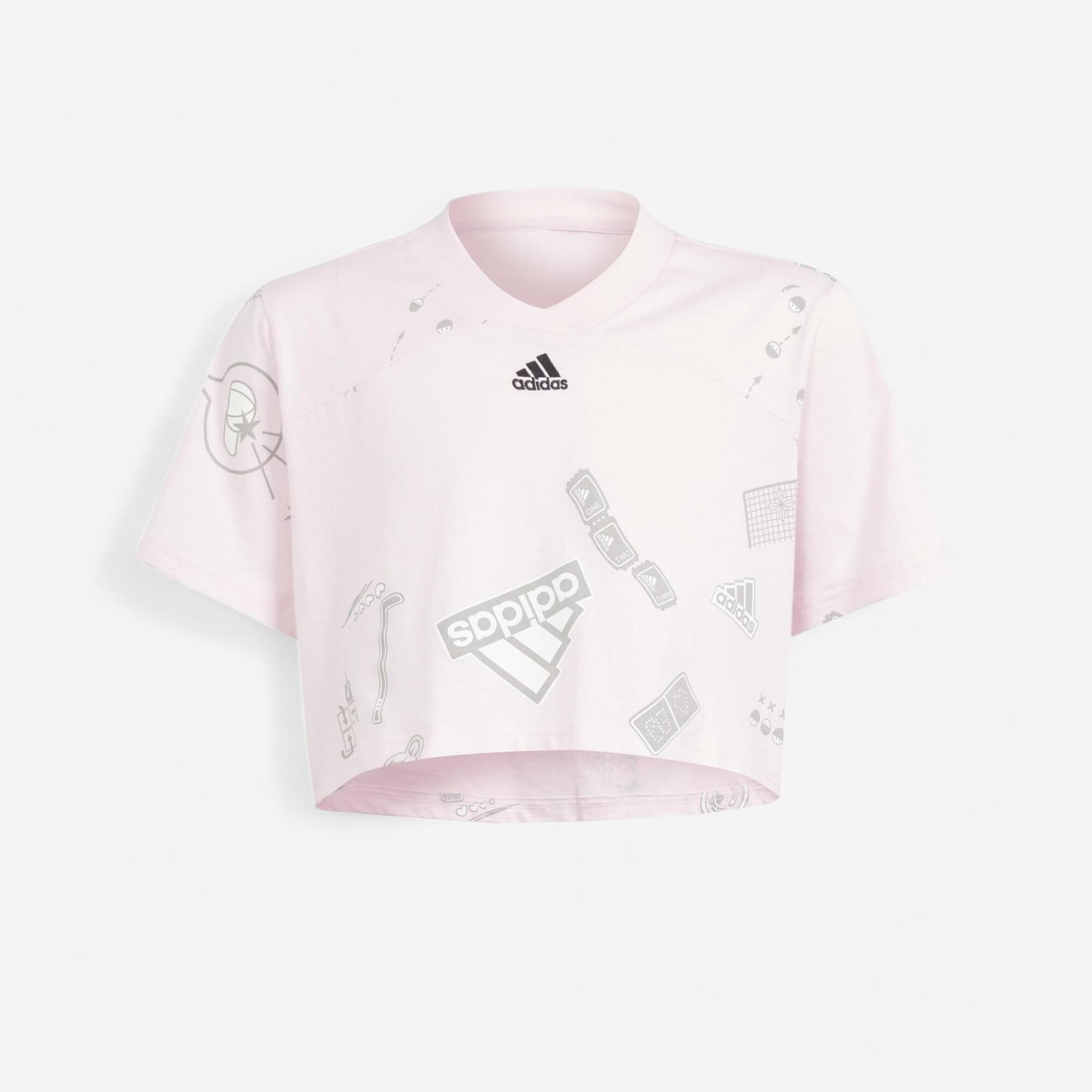 Adidas - T-shirt Crop Adidas Fille Rose - T-shirt Crop Top - Education Sportive Enfant - - 12 À 14 Ans - Decathlon