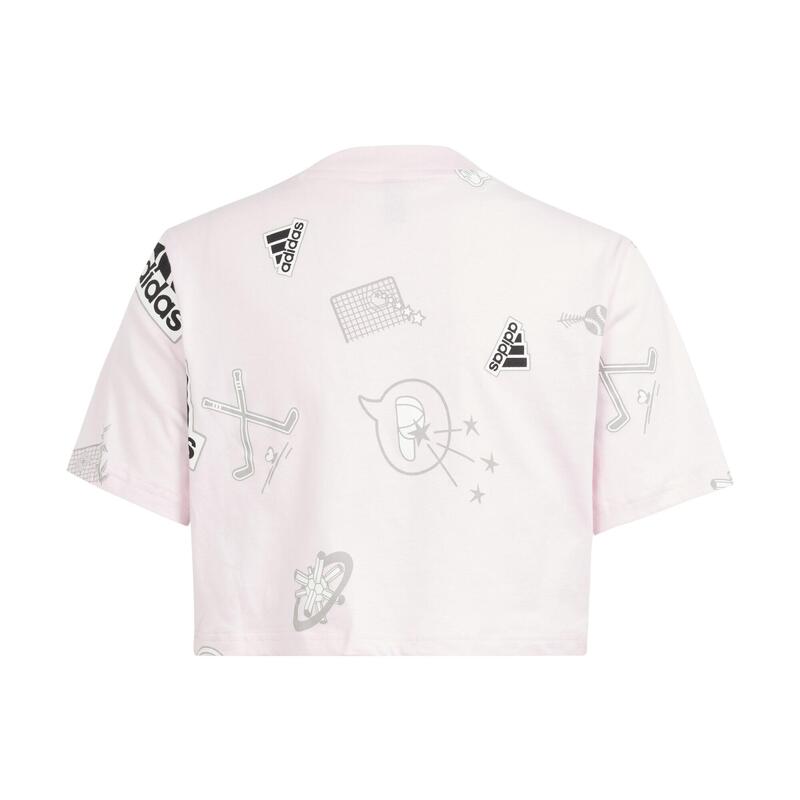 Camiseta Crop Adidas Niños Rosa