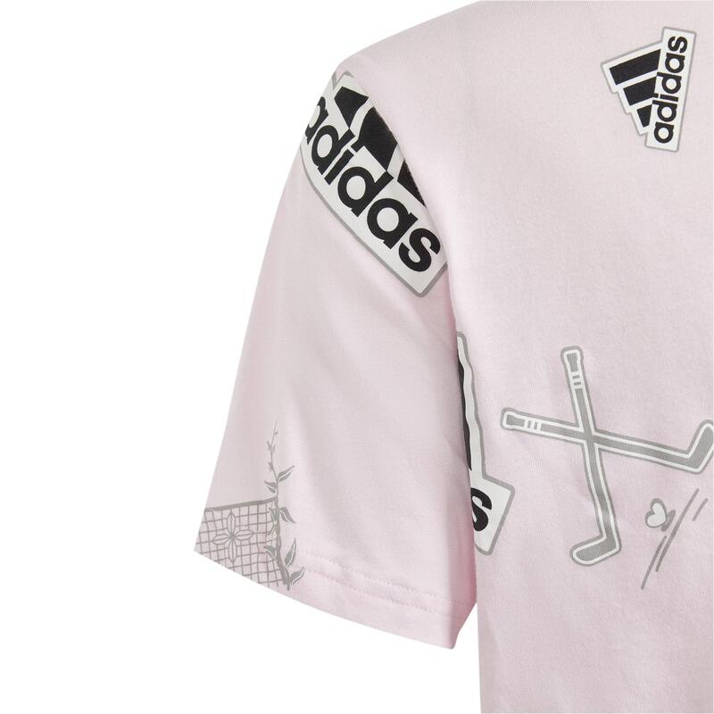 Camiseta Crop Adidas Niños Rosa