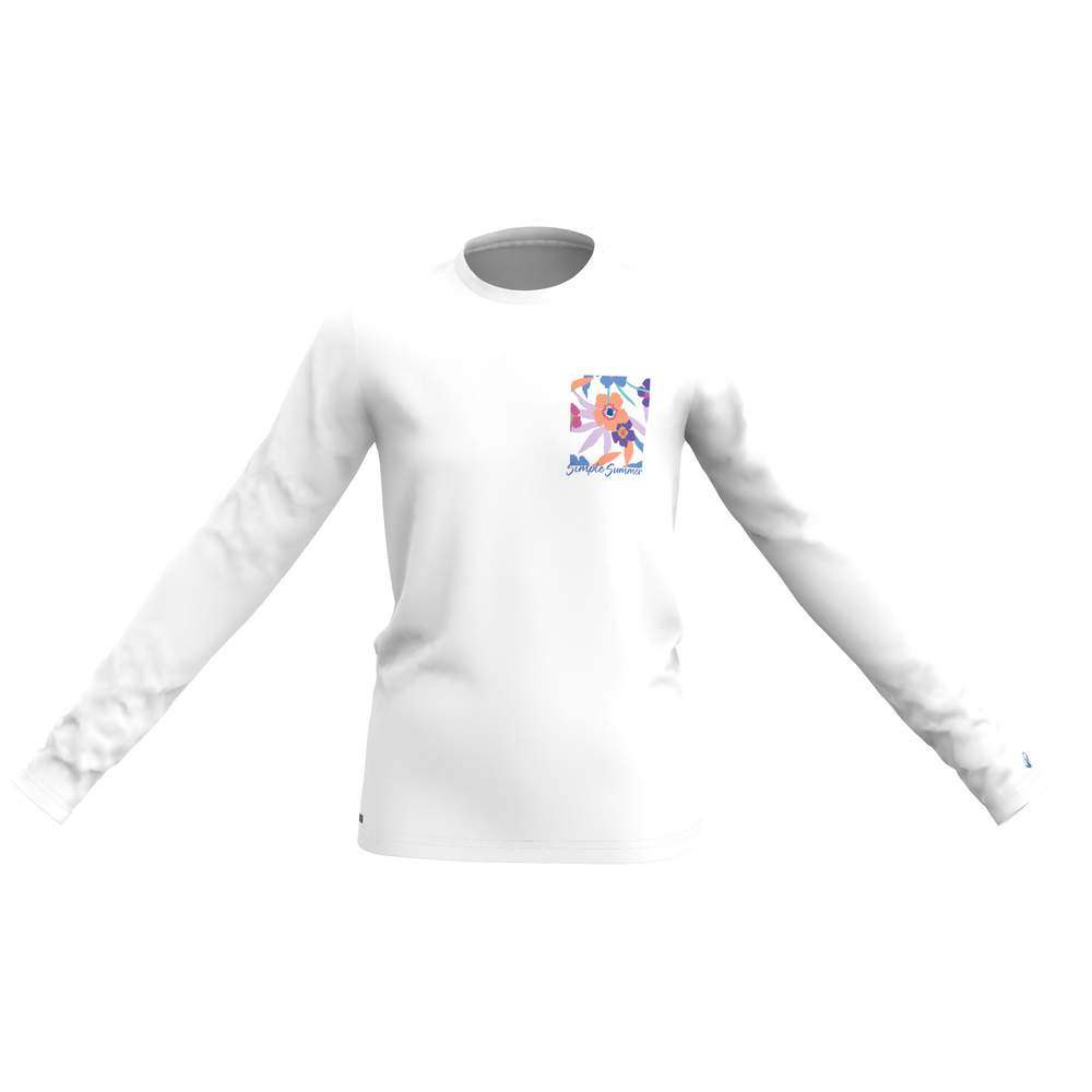 UV-Shirt langarm Surfen Kinder UV-Schutz 100 weiß 