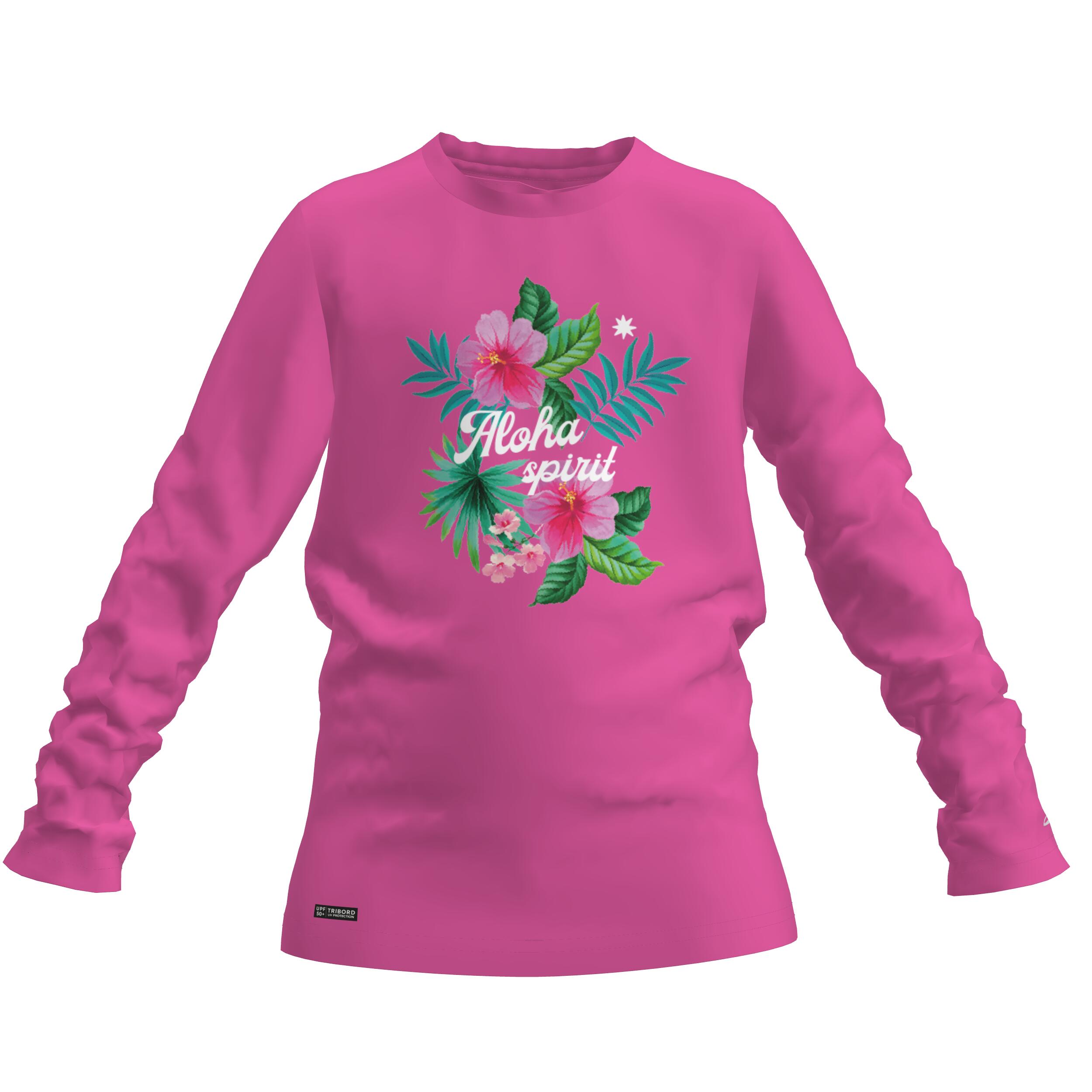 Kids' Long-Sleeved Surfing Rash Guard, 100 - OLAIAN