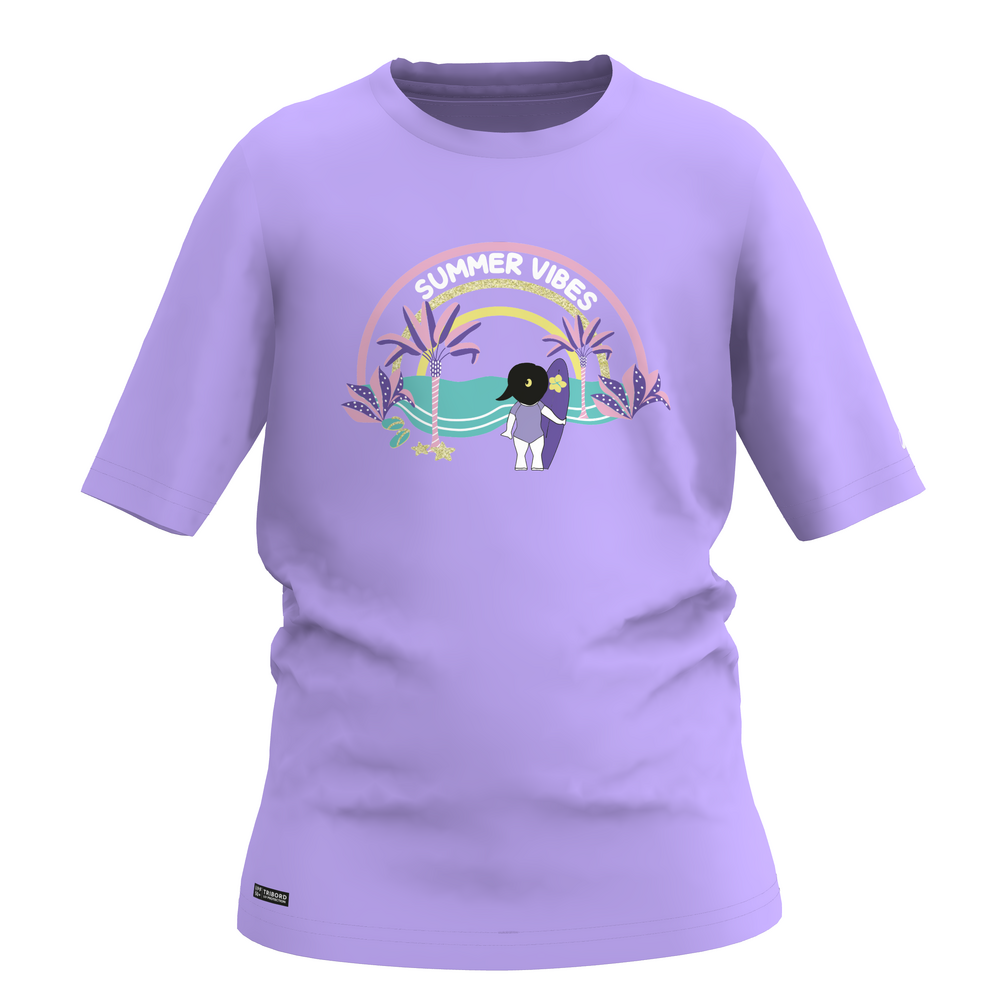 Tee shirt anti UV surf Junior - 100 violet