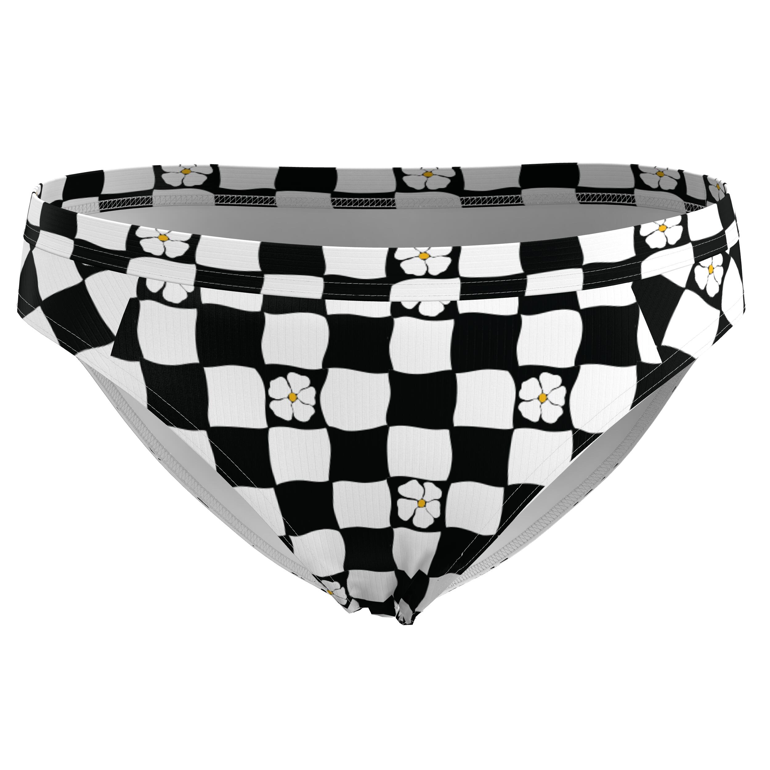Girl’s Surf Swimsuit Bottom - Alma Hao black and white - OLAIAN