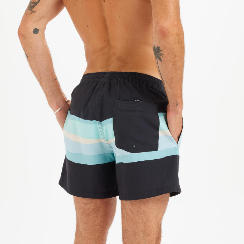 Korte boardshort voor heren VOLLEY BLURRY zwart