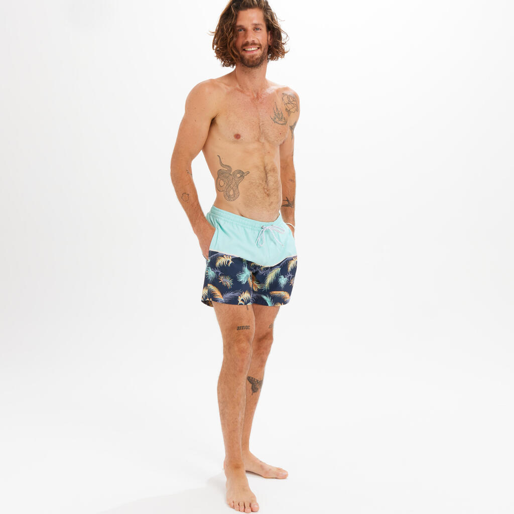 Men's short swim shorts QUIKSILVER VOLLEY TROPICAL blue