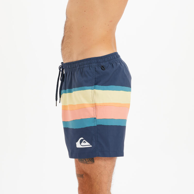 Short de bain court homme - Blurry volley bleu marine